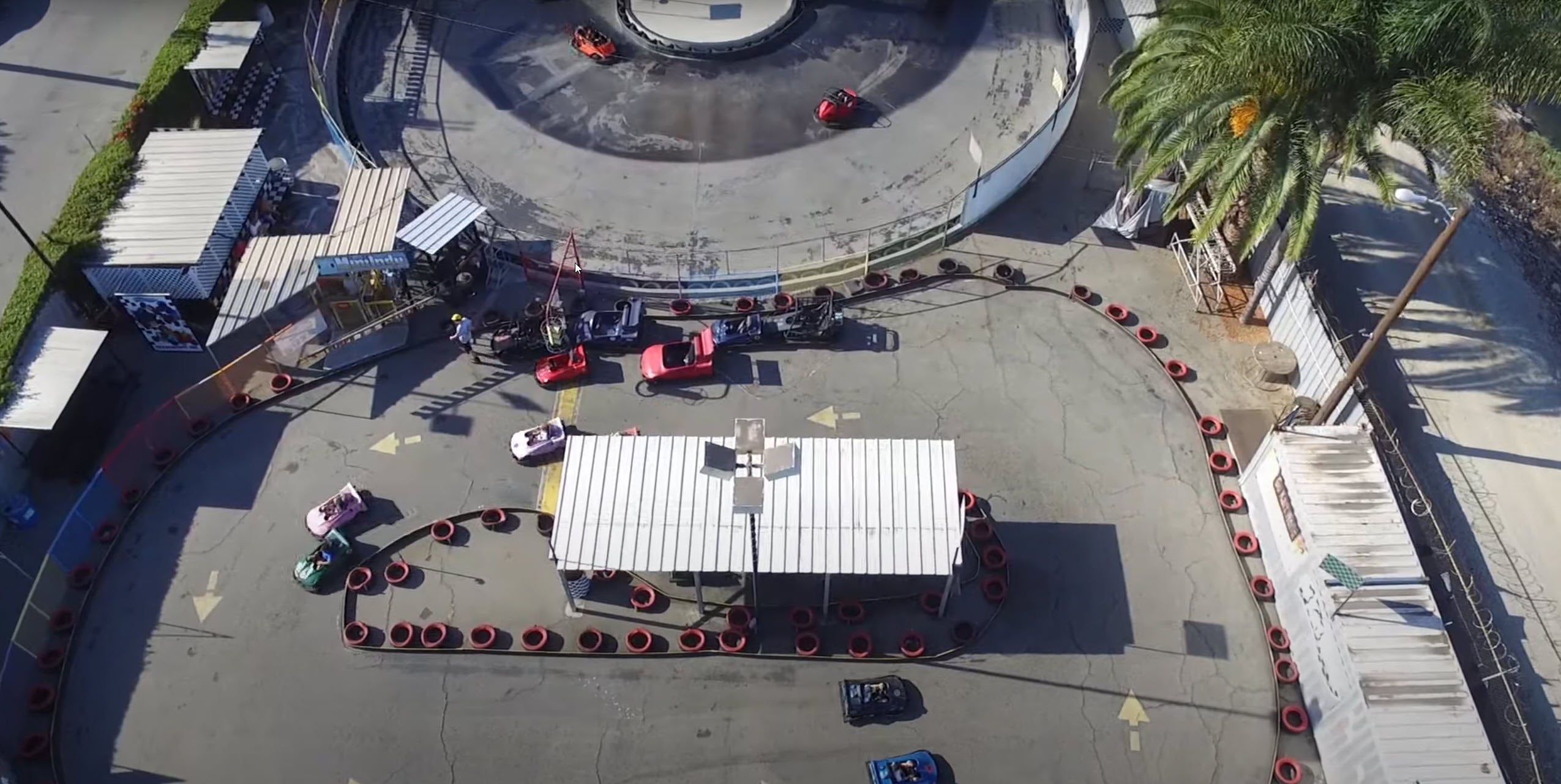 Load video: Aerial Video of Go Kart World